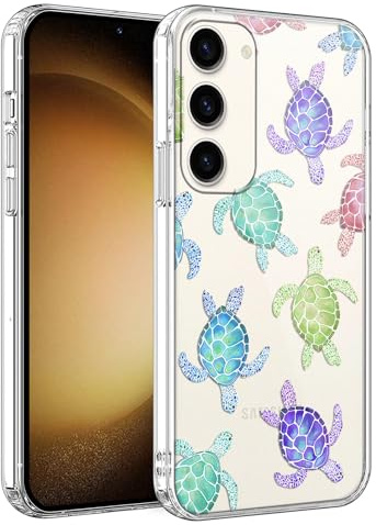 Phoona Handyhülle für Samsung Galaxy A16 5G Hülle 6.7, Aesthetic Muster Design Weiche Transparent Silikon Schutzhülle Kratzfeste Stoßfest Kameraschutz Bumper Case für Mädchen,Bunte Schildkröte