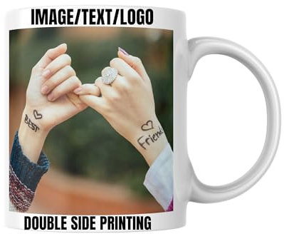 SelfHold Personalised Mugs with Photo and Text - Personalised Cup & Customised Mug Gift for Family, Birthday, Anniversary, Mum, Dad, Husband, Wife, Business Branding, and for Everyone!