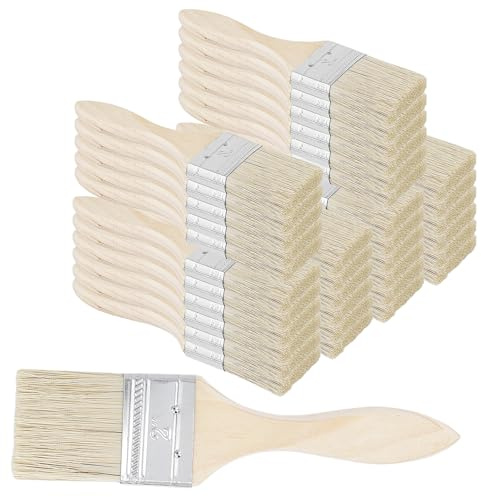 SOUJAP 36 Pcs 2 Inch/50mm Wooden Paint Brushes, 5cm Chip Paint Brushes for Fence Dcorating Home DIY