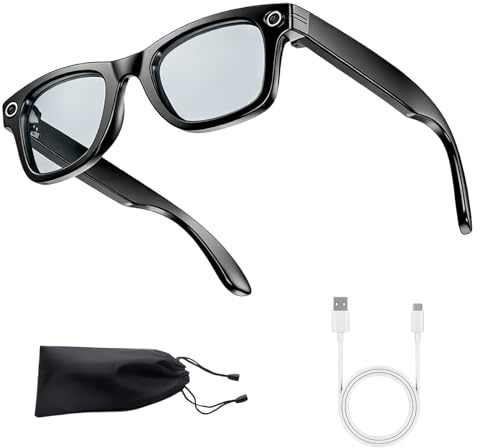 AI Smart Glasses with 4K Camera, AI Assistant Video Recording Glasses with Audio, Hands-Free Calls, Bluetooth Real-Time Translation Camera with Noise Reduction, UV Blocking Photochromic Lenses Glasses