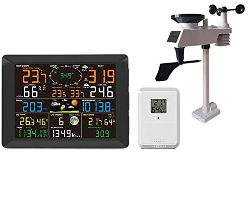 Stazione meteo senza fili WiFi Internet professionale con sensore for esterni Pistola a pioggia Previsioni Vento