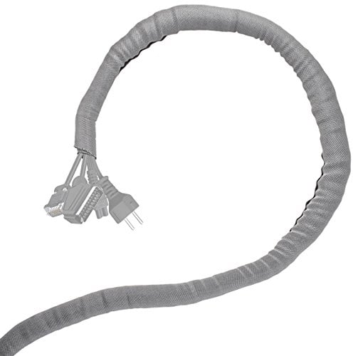 Minadax® 3 Meter, 38mm Ø Selbstschließender Profi Kabelschlauch Kabelkanal in grau für Flexibles Kabelmanagement