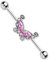 Tapsi´s Coolbodyart® Industrial Barbell Piercing Stab Edelstahl Chirurgenstahl 316L 38mm Zirkonia, Schmetterling Pink