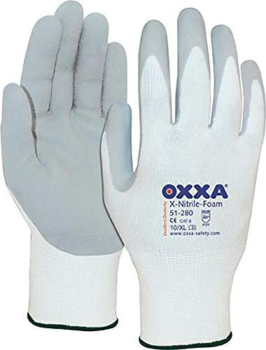 Oxxa 1 51 280 09 Handschuh x-Nitrile Foam, weiß/grau, Größe 9