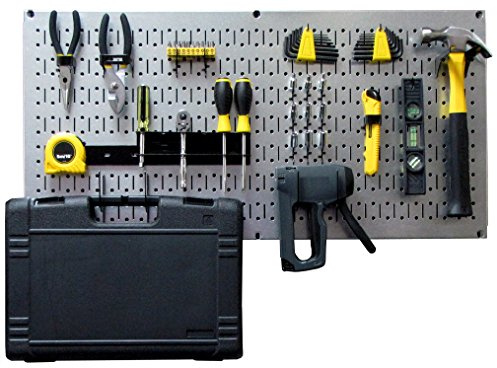 Wall Control Modulares Stecktafel-Werkzeug-Organizer-System – Wandmontage, Metall, für Wandaufbewahrung, Fliesen (metallische Stecktafel)