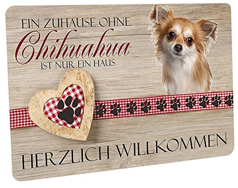 Crealuxe Fussmatte EIN Zuhause ohne Chihuahua ist nur EIN Haus! - Fussmatte Bedruckt Türmatte Innenmatte Schmutzmatte lustige Motivfussmatte