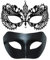 Thmyo EIN Paar Paar Maskerade Maske, Krone Maske venezianischen Kostüme Mardi Gras Prom Maske (Schwarz + Schwarz)