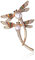 AILUOR Elegante Libelle Brosche Pins, Gold Tone österreichischen Kristall bunte Emaille Double Libelle Broschen für Frauen simuliert Perle Strass Brosche Schmuck (Gold)