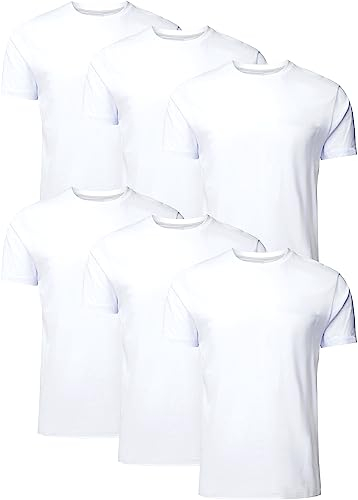 FULL TIME SPORTS® FTS-634 6 Pack All White Round Neck Tech T-Shirts (12) XXX-Large, White