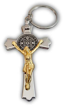 Eillwin Porte-clés crucifix chrétien, croix sainte et cadeau religieux, porte-clés de qualité parfaite pour la foi et la protection