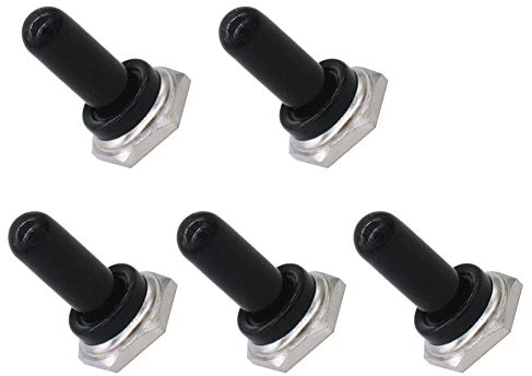 mxuteuk 5 Stück Schwarz 12mm Gummi Wippe Kippschalter Knopf Hut Wasserdichte Kofferraumabdeckung Kappe TEN-MZ-BK
