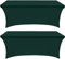 Utopia Kitchen Spandex Tablecloth 2 Pack [6FT, Hunter Green] Tight, Fitted, Washable and Wrinkle Resistant Stretch Rectangular Patio Table Cover for Event, Wedding, Banquet & Parties [183Lx76Wx76H] cm