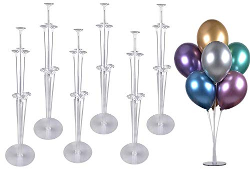Luftballonhalter Ständer 6 einstellen Ballonständer 28 Zoll Ballonbaum mit Ballonstange und Blumenständer für Partydekoration Geburtstag Hochzeitsdekoration