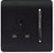 Trendi 1 Gang Raised Artistic Modern Glossy Screwless 13 Amp Single Pole with Chrome Switched UK Standard Electrical Double Wall Plug Socket in Matt Black - ART-SKT13MBK