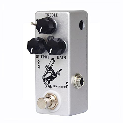 Overdrive Function Guitar Effect Pedal with True Bypass for Electric Guitar (Silver Horse)