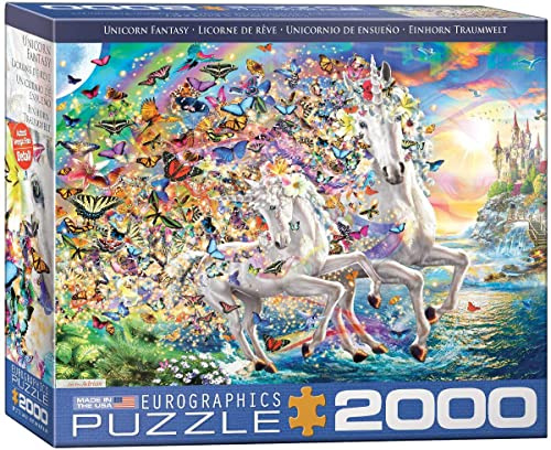 2000 Teile Puzzle Fantastische Einhorn Traumwelt