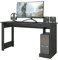Buyqualia Mesa Ordenador Escritorio de Oficina con Base para pc en Color Negro (Largo 136 / Ancho 54 cm)