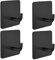 LgowithU Ganchos Adhesivos ara Pared, 4 Piezas 3M Colgador Toalla baño Adhesivo, Acero Inoxidable Mate Colgador Cocina sin Taladro para Cocina y Baño(negro-2)