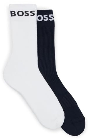 BOSS Herren 2P RS Sport CC Kurze Socken aus Stretch-Gewebe im Zweier-Pack Dunkelblau 47-50