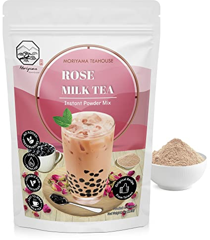 Rose Bubble Milk Tea Instant 3in1 Powder Mix - 1kg (33 Drinks) | For Boba Tea, Milkshake, Blended Frappe and Bakery | Authentic Taiwan Recipe | 0 Trans Fat, No Preservatives by Moriyama Teahouse