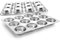 Juego de 2 moldes para magdalenas Joyfair de acero inoxidable para 12 magdalenas, moldes para magdalenas de 35 x 27 cm, molde para magdalenas, brownies, pudding, pasteles, no tóxicos y saludables