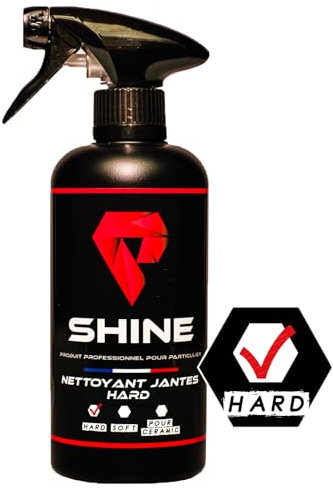 SHINE - Nettoyant Jantes Hard - 750ml - Nettoyage en Profondeur de la saleté Tenace - Formule Professionnelle pour Toutes Les Jantes - sans Danger pour Les Surfaces - Facile à Utiliser