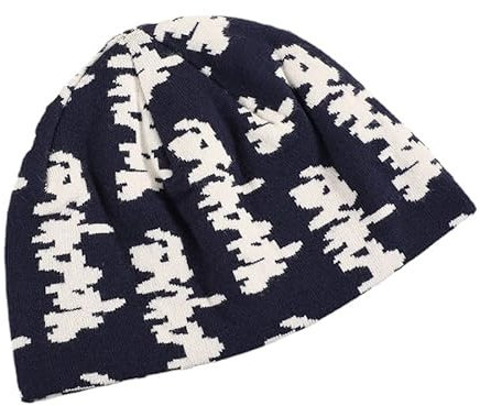 LaurelTree Y2K Beanies y2k Hut Grunge Accessoires Slouchy Beanies für Frauen Y2k Kleidung Häkelmützen, Marineblau, Medium