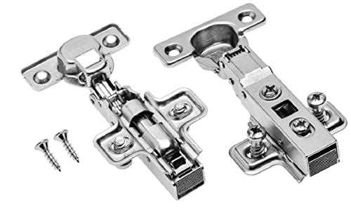 MS Beschläge Schranktürscharnier Topfscharnier Ø 26mm Topfband hydraulische Dämpfung Möbelscharnier Kreuzplatte Clip-Türscharnier Möbelzubehör (Mittelanschlag)