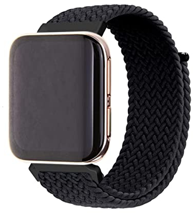 Armband für Oppo Watch 46mm/ 41mm Armband, Geflochtenes Nylon Stoff Solo Loop Band für Damen Herren, Verstellbares Ersatzarmband Kompatibel mit Oppo Watch 46mm/ 41mm (L,41MM)