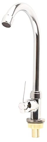 Grifo De Cocina, Grifo Vertical De Arco Alto, Grifo Vertical Frío Simple, Grifo De Cocina De Agua Giratorio De 360 ° G1/2inch Para Cocina, Exterior, Jardín Y Bar.