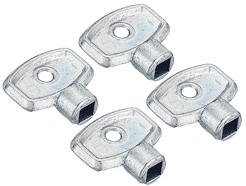 PATIKIL Radiator Valve Keys, 4 Pack Zinc Alloy Square Socket Vent Air Valve Key Wrench Plumbing Bleeder Tool for Radiator Heater Faucet, Silver