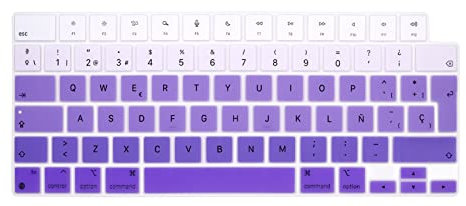 Boaulee Funda de teclado española para MacBook Air de 13.6 pulgadas 15.3 pulgadas (A2681 A2941)/Pro de 14 pulgadas (A2991 A2779 A2442)/para MacBook Pro de 16 pulgadas (A2992 A2780 A2485), protector de