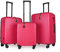 JLY Premium Hard Suitcase Set of 3 – 100% German Covestro Polycarbonate Luggage with 4 Spinner Wheels, TSA Lock, Superior Organisation – Small + Medium + Large – Berry Red