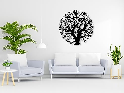 VAILLA ® Baum des Lebens Wanddeko, Wandbild aus Holz, Wand deko in Schwarz Gold, Home Wall Art Dekoration, Wandaufkleber 3D, Moderne Deko, Bilder für Zuhause Büro Schlafzimmer, Wohnzimmer (Baum 6)