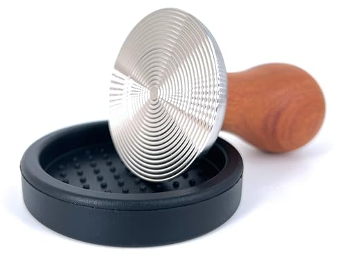 NEOUZA 58mm Tamper Ripple Base Espressomaschine Holzgriff Edelstahl für Coffee Shop Home Barista