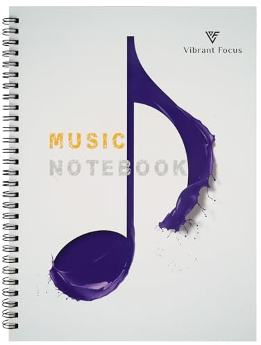 Vibrant Focus Manuscript Paper, Blank Staff Paper Sheet Music Composition Notebook Piano Accessories Gifts, 50 Pages 10 Staves (Notenschlüssel Notizbuch)