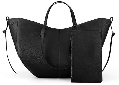 ACUYE Borsa tote in pelle da donna, borsa a tracolla a mezzaluna, borsa a tracolla da donna, borsa a tracolla da donna, borsa da lavoro, A01-nero Large, 39.5 EU