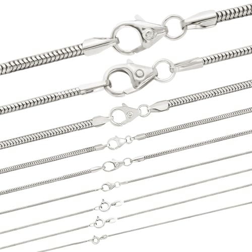 hoplo holzenplotz Massive edle Schlangenkette rund Silber Halskette 925 Sterlingsilber, Länge:55 cm, Kette_Breite:1.6 mm