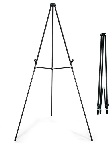 Falling in Art 70 Adjustable Aluminum Display Easel Stand, Versatile Tripod Easel for Artistic Presentations Stand, Lightweight and Sturdy for Art Shows, Exhibitions, and Studios, Holds 20 lbs