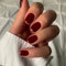 DMQ Square False Nails with Glue, 24Pcs Wine Red Press on Nails Short, Burgundy Red French Fake Nail Tips, Full Cover Stick on Nails for Women Girls Nails Art Decorations(Dark Red)