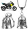 2 Stk Guardian Bell Motorrad Glöckchen, Edelstahl Motorrad Glocke Glücksbringer, Fahrradglocke, Schutzglocke Engel Reitglocke Motorradglockenaufhänger Chrom für Motorrad Zubehör oder Segne Den Frieden