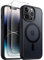 JETech 3 in 1 Magnetic Case for iPhone 14 Pro Max 6.7-Inch with 2 Pack Tempered Glass Screen Protectors, Compatible with MagSafe, Translucent Matte Back Shockproof Phone Cover (Black)