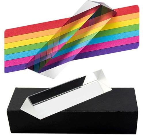 Glas Prisma Optisches,Prismen Fotografie,K9 Glas Prisma Optisches,Dreiecksprisma,Fotografie K9 Glas Prisma,K9 Kristall Prisma Dreieck,mit Geschenkbox Sonnenlichtspektrum Regenbogeneffekt (20CM)