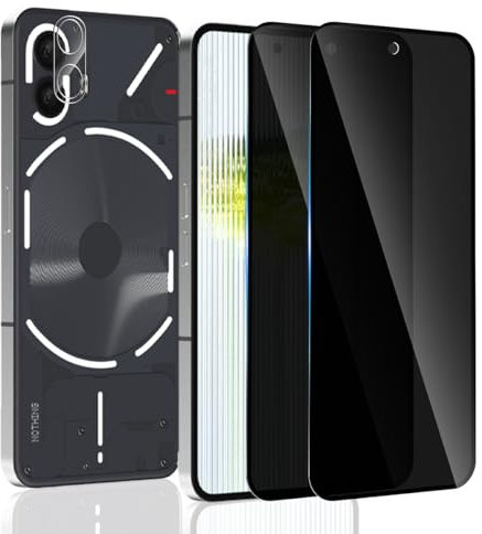 Yonntmmi Schutzfolie für Nothing Phone (2) für Panzerglas Sichtschutz, 2 Stück Anti-Spy Panzer Schutz Glas mit 1 Stück Kameraschutz Schutzglas, Anti-Spy/9H Härte/Kratzfest für Nothing Phone (2)