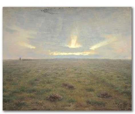 TNGHHSGA „Der Horizont (die Ebene)“ Berühmte Gemälde, moderne Kunstwerke, Druck auf Leinwand, Ölgemälde-Reproduktionen, Leinwand-Wandkunst für Wohnzimmer, 70 x 88 cm rahmenlos
