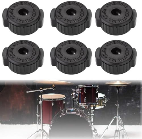 6 Stück Beckenmuttern, Professionelles Becken Schnellverschlusskappe, Universal Trommelzubehör, Befestigungsschnalle für Percussion Drum Kit 8mm Cymbal Mate Mutter, Kunststoff Trommel Becken