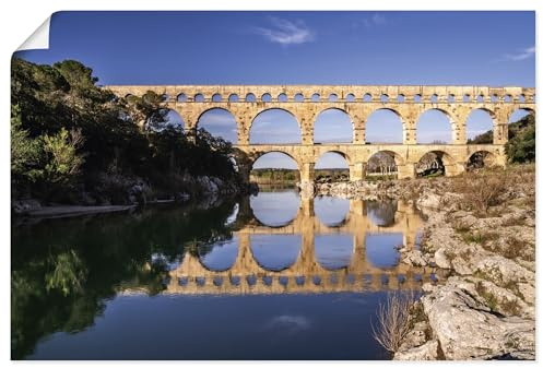 ARTLAND Wanddeko Poster & Kunstdrucke Wandposter 60x40 cm Architektur Antike Römer Brücke Aquädukt Pont du Gard Frankreich U5ID