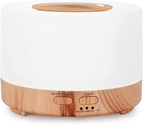 QVVFRED Humidifiers Car Remote Control Creative Aromatherapy Machine Cylindrical Household Wood Grain Humidifier 300ML Large Capacity Colorful LED Lights