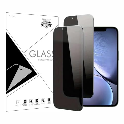 Wei Tech Panzerglas Schutz mit Sichtschutz für iPhone 12/12 Pro, 6,1 – 9H Härte, Anti-Sicht, Ultra-HD, Anti-Fingerprint, Edge-to-Edge, Kratzfest, Blasenfrei, 2er Pack Displayschutzfolie