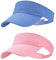 Sun Visor Cap,2Packs Women Ponytail Baseball Cap for Women and Ladies,Long Peak Thicker Sweatband Adjustable Hat for Golf Cycling Fishing Tennis Running Jogging Visor Hats for Men(Pink,Sky Blue)